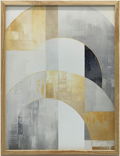 iKable Art Deco Abstraktion Goldene Symmetrie Leinwand auf Keilrahmen, Farbe: Gold und Multicolor, B/H: 40 x 30 cm - Bild 1