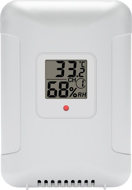 Urageuxy Kabelloses Digitales Hygrometer-Thermometer als 8-Kanal Temperatur- und Feuchtigkeitsmonitor Wetterstation mit Sensor und 100m Reichweite in Weiß - Bild 1