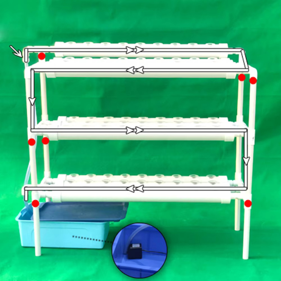 Bymaocar Hydroponic Grow Kit 3-lagiges Pflanzenwachstumsset für Gemüse in Weiß - Bild 5