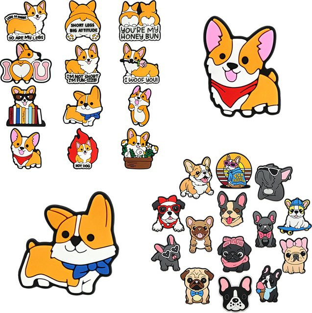 Lanxi League Schuhanhänger Corgi-Hund, 12/14 Stück, PVC - Bild 1