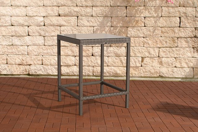 TPFGarden Tisch Alina aus Polyrattan und Glas in Grau, quadratisch - Bild 1