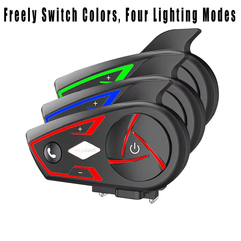 Houtonsen S3 Fahrrad-Funkkopfhörer in Schwarz mit BT-Gruppenintercom, Spritzwassergeschützt, 1000m Kommunikationsreichweite und RGB Dynamischer Hintergrundbeleuchtung - Bild 2
