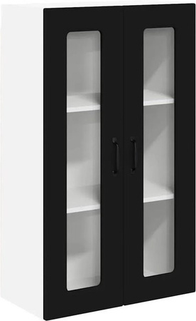 vidaXL Küchenwandschrank in Schwarz, Wandmontage, minimalistisches Design mit Scharniertüren, B/T/H: 60 x 31 x 100 cm