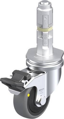 Blickle Lenkrolle LRA-TPA 50KF-FI-ELS-E02 mit Feststeller, Rad-Durchmesser: 50 mm, Tragfähigkeit: 30 kg, Farbe: Grau/Schwarz/Silber - Bild 1
