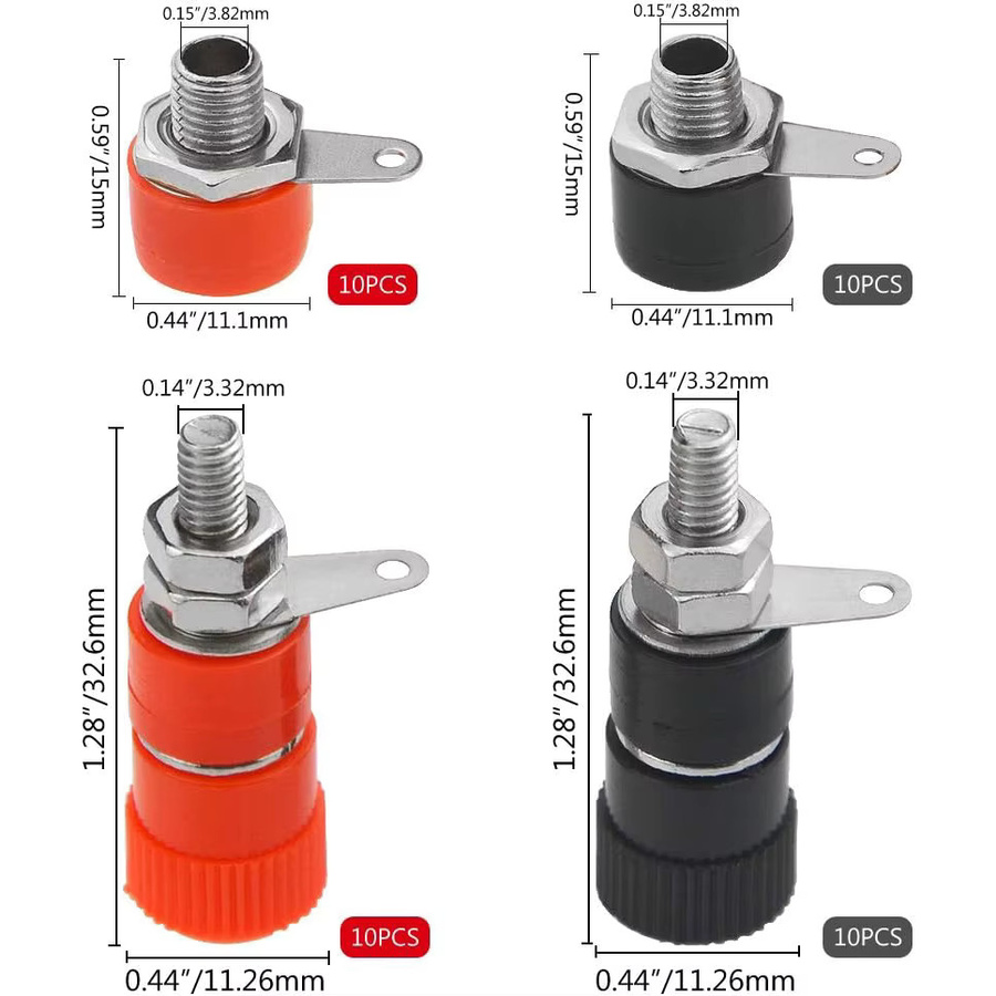 AOKIN 40 Stück Bananenstecker Buchsen und 4 mm Bananenbuchsen Jack Mount Connectors Set in Multicolour für Verstärker - Bild 3