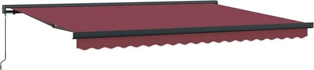 vidaXL Markise manuell mit Kurbel in Weinrot aus Aluminium und Polyester B/H: 450 x 300 cm - Bild 1
