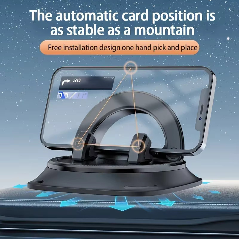 XMSJ Autotelefonhalter für das Armaturenbrett mit 360 Grad Rotation und Silikon-Anti-Rutsch-Pad in Schwarz - Bild 4