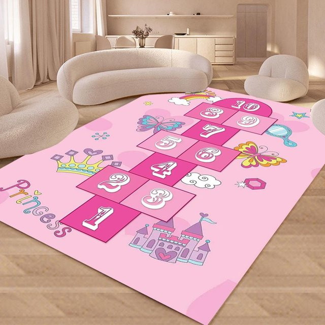 Rutschfester Kinder Teppich Lodestar mit Regenbogen-Zahlen-Motiv in Mehrfarbig, B/T: 60 x 40 cm - Bild 1