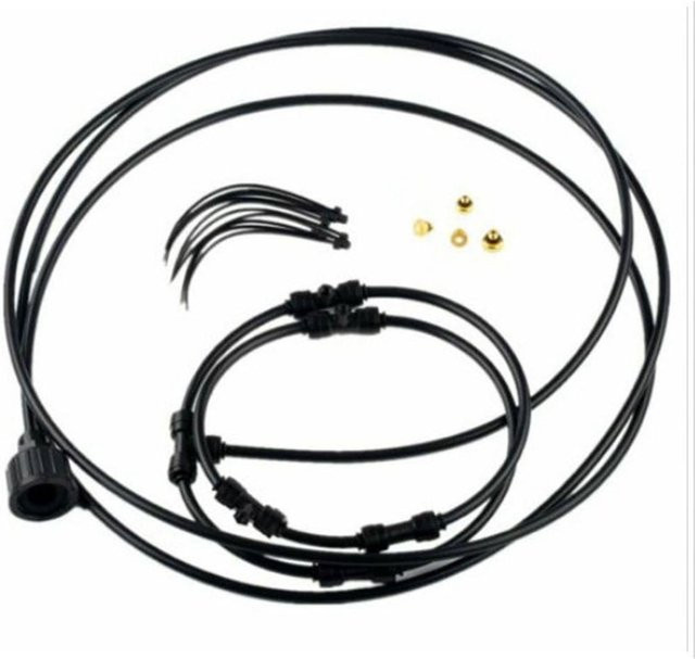 CosyHome Outdoor-Lüfter mit Nebel-Kühlsystem und Sprühring, 16 Zoll, Schwarz - Bild 1