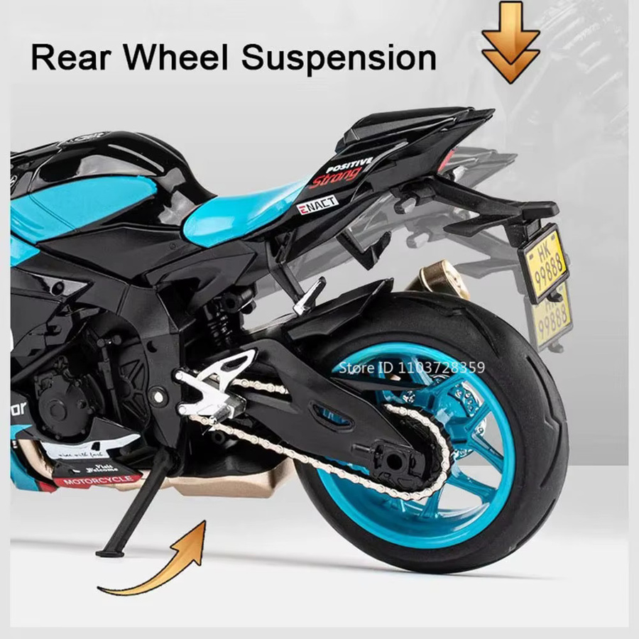 MAKEDA R1M R1 Motorrad Modell, 1:12, Metall, mit Sound und Licht - Bild 5