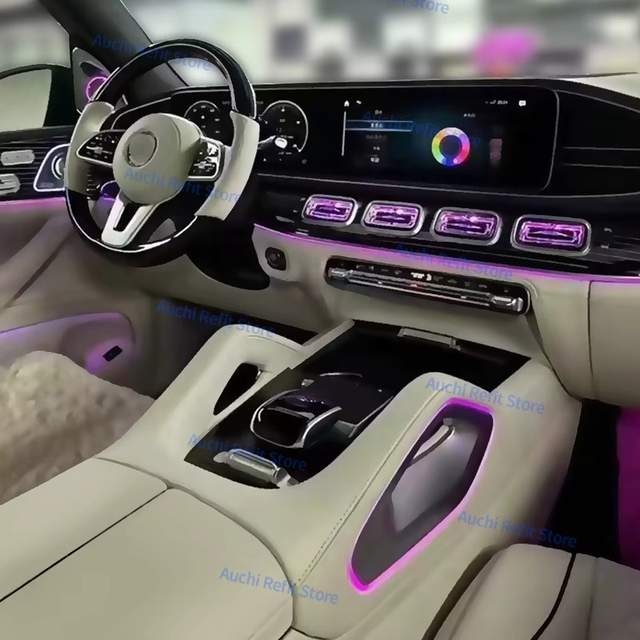 Auchikj RGB LED Ambientebeleuchtung für Mercedes Benz W167 GLE GLS in Turbinen-Design, 64 Farben, Multicolour - Bild 3