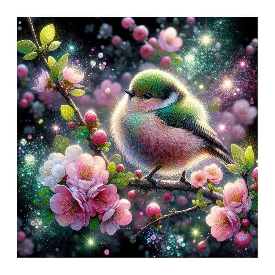 EverShine Diamant-Gemälde Kolibri und Blumen als 5D DIY-Stickerei-Set mit runden Steinen in Multicolour zur Wanddekoration, B/H: 20 x 20 cm - Bild 4