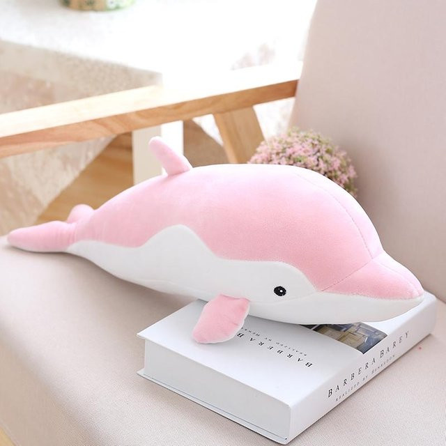 Binchi Fitness Delfin Plüschtier, Grau Rosa Blau, 30cm, ab 14 Jahren - Bild 1