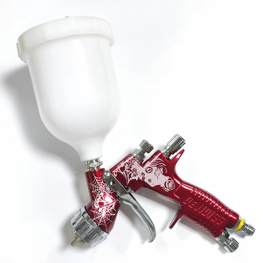 DeVIDISS Pro LITE GTE20 1.3 TIP Professionelles Autolack-Sprühgerät in Rot mit 600 ml Fassungsvermögen - Bild 3