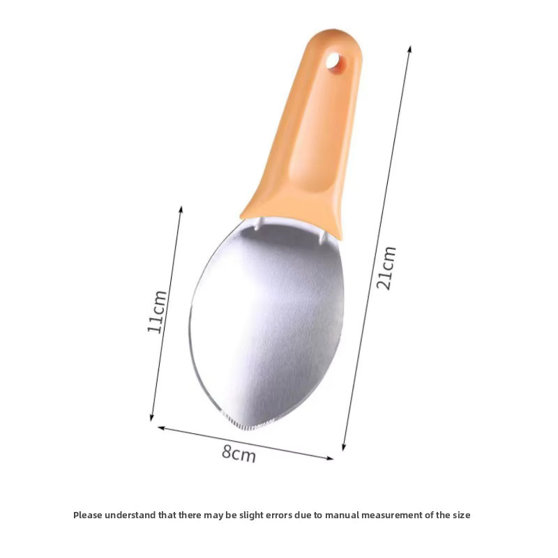 Multifunktionaler 5-in-1 Mangoschneider aus Edelstahl als Schäler und Entkerner in ovaler Form - Bild 3