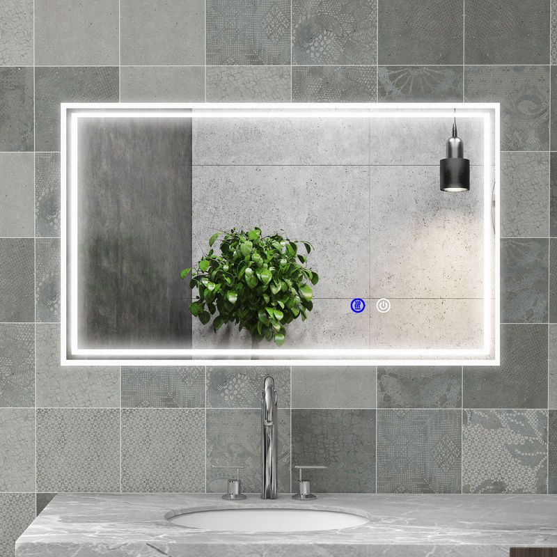 kleankin LED Badezimmer-Wandspiegel rechteckig mit Touchschalter und 3 einstellbaren Farben, B: 100 cm, H: 60 cm - Bild 2