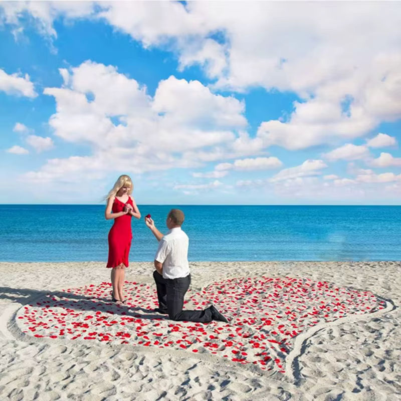 Künstliche Rosenblätter aus Seide in Rot für Dekorationen, Hochzeiten und Valentinstag, 4,5 cm Durchmesser - Bild 4