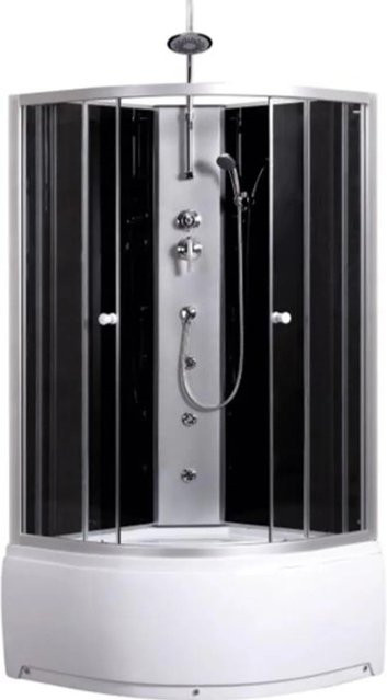 Kerra Hydromassagekabine Karolina Eckdusche mit Regendusche, Handbrause und Duschwanne in Schwarz und Weiß, B/T: 90 x 90 cm - Bild 1