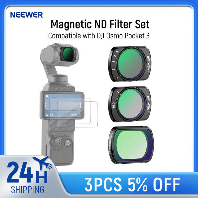 NEEWER Magnetisches ND-Filterset für DJI Osmo Pocket 3 mit variablem ND2-32 Filter - Bild 1