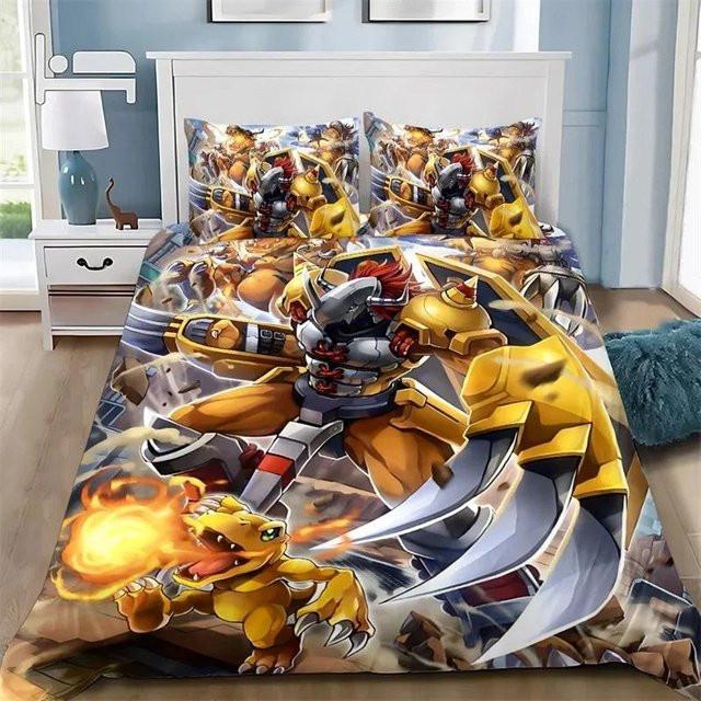 Bettwäsche-Set Digimon Greymons mit Kissenbezug aus Polyester, Mehrfarbig, B/H: 180 x 220 cm - Bild 1