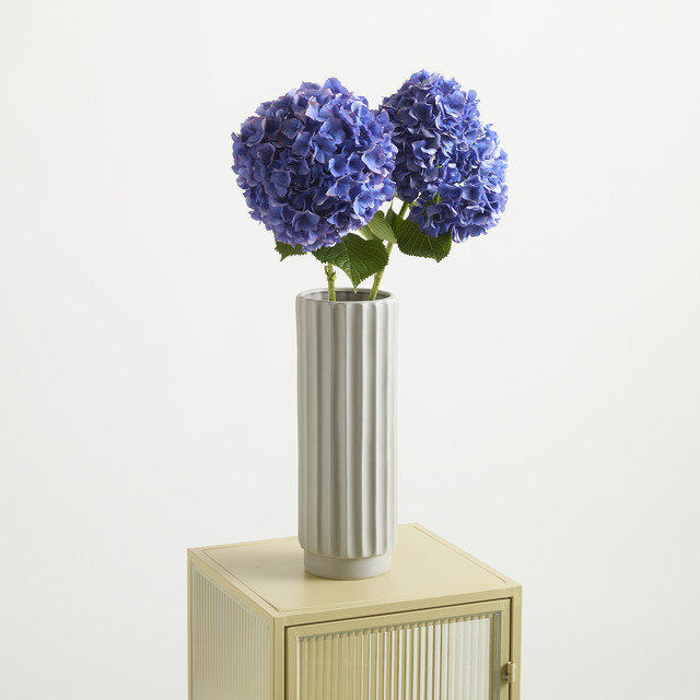 Moderne Steingut Vase von BLUME2000 in Taupe und Cremeweiß, Höhe: 41,0 cm - Bild 1