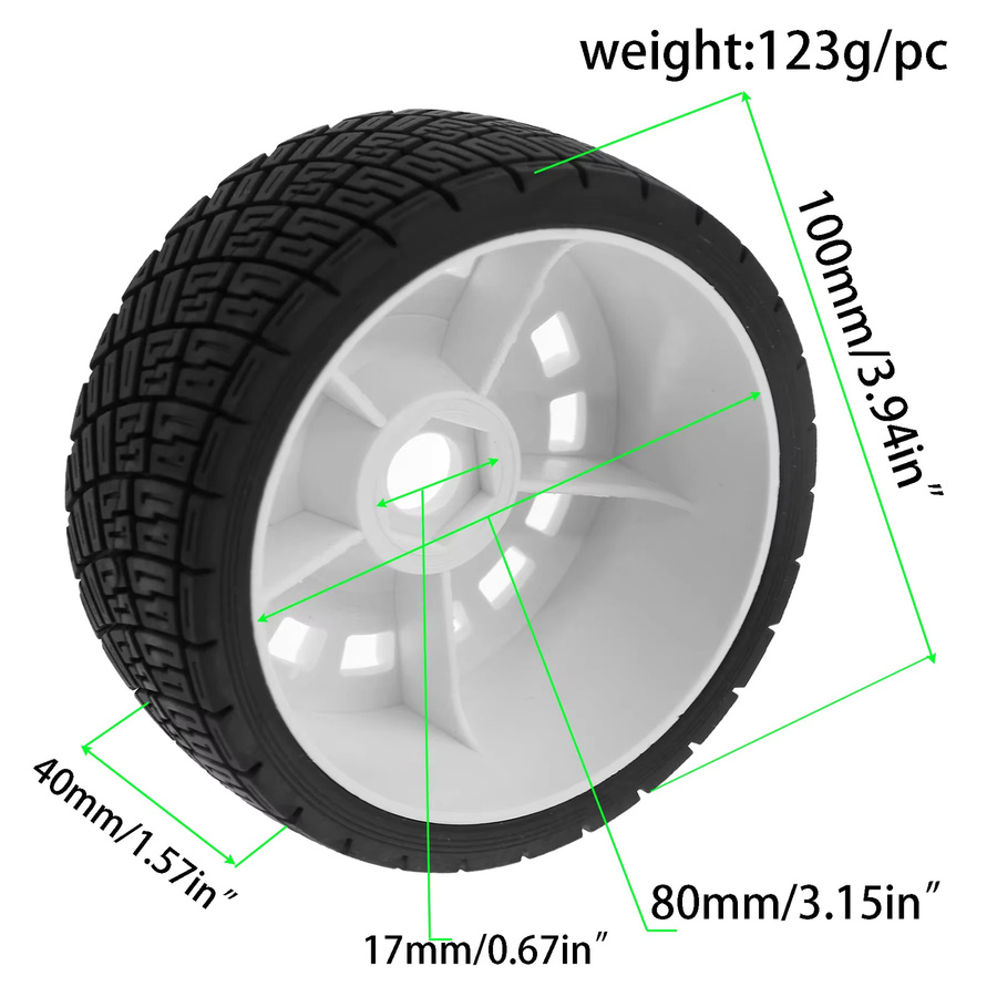 Semalam RC Rallye Off-Road Buggy Reifen Rad, 4 Stück, 100 mm, 17 mm Sechskant - Bild 1