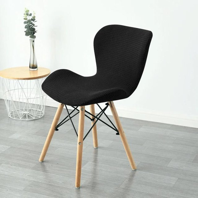 Bestbags Gebogener Stuhlbezug aus Polar Fleece in Schwarz mit Stretch-Spandex für Barhocker und Esszimmerstühle - Bild 1