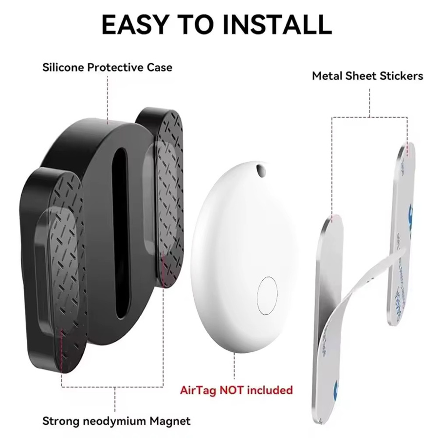 Peocke GPS Smart Tag Find Hub Tracker Kit mit magnetischem Saugnapf und Silikonhülle in Weiß, 4er-Pack für Android zur Anti-Verlust-Überwachung von Motorrädern und Autos - Bild 5