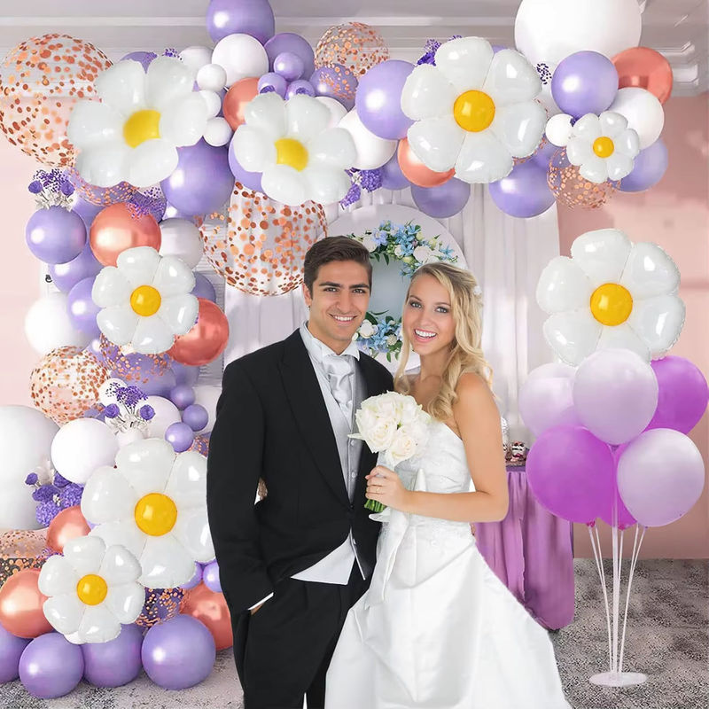 Gänseblümchen Folienballons in Weiß für deine Partydekoration bei Geburtstagen, Babypartys oder Hochzeiten - Bild 2