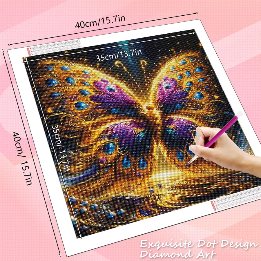 HUACAN Diamantkunst Malset Schmetterling und Pfau 5D Mosaik in Multicolour - Bild 2