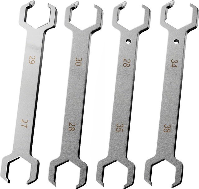 AXE SHAN Doppelkopf-Ventilschlüssel für Sanitär und Geothermie in Silber, 27/29mm und 28/30mm - Bild 1