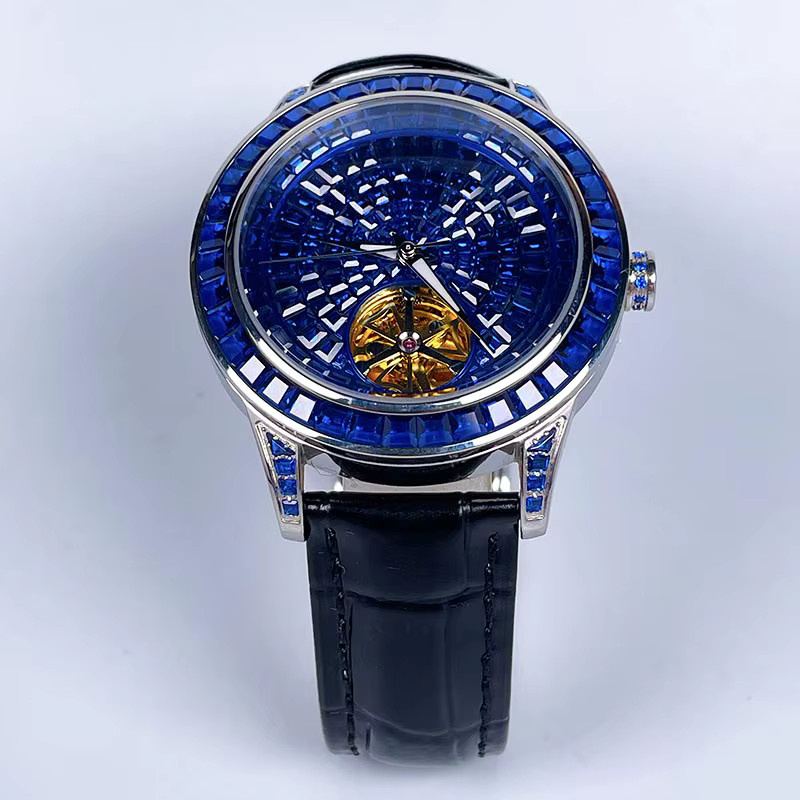 PINDU Armbanduhr, Automatik, Diamantbesetzt, Saphirglas, Silber, Herren - Bild 5