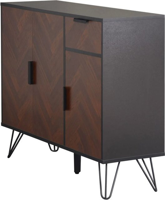 okwish Sideboard in Braun mit Schublade und verstellbaren Einlegeböden, B/H/T: 90 x 71,5 x 30 cm - Bild 1