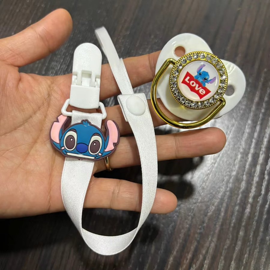 Disney Baby Schnuller mit leuchtender Kette aus Silikon in Multicolour für Neugeborene - Bild 1