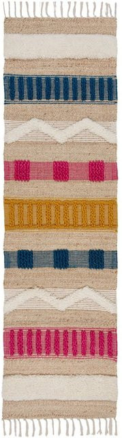 Flair Rugs Hochflorteppich Medina in Mehrfarbig mit Boho-Design, B/T: 60 x 230 cm - Bild 1