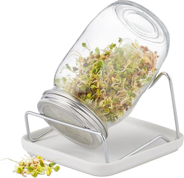 Relaxdays Sprossenglas mit Gestell und Schale, Transparent und Silber, B/T/H: 17,5 x 15 x 18 cm - Bild 1