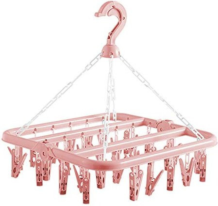 Yiran Furniture Wäschetrockner Kleiderbügel mit 32 Clips aus Kunststoff in Weiß - Bild 1