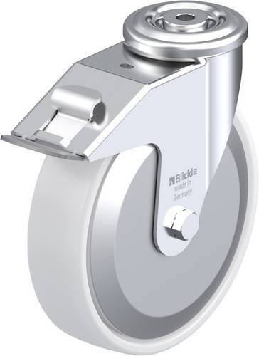 Blickle Lenkrolle LER-PPN 200R-FI-FA mit Feststeller in Grau-Weiß, Rad-Durchmesser: 200 mm, Tragfähigkeit: 300 kg - Bild 1