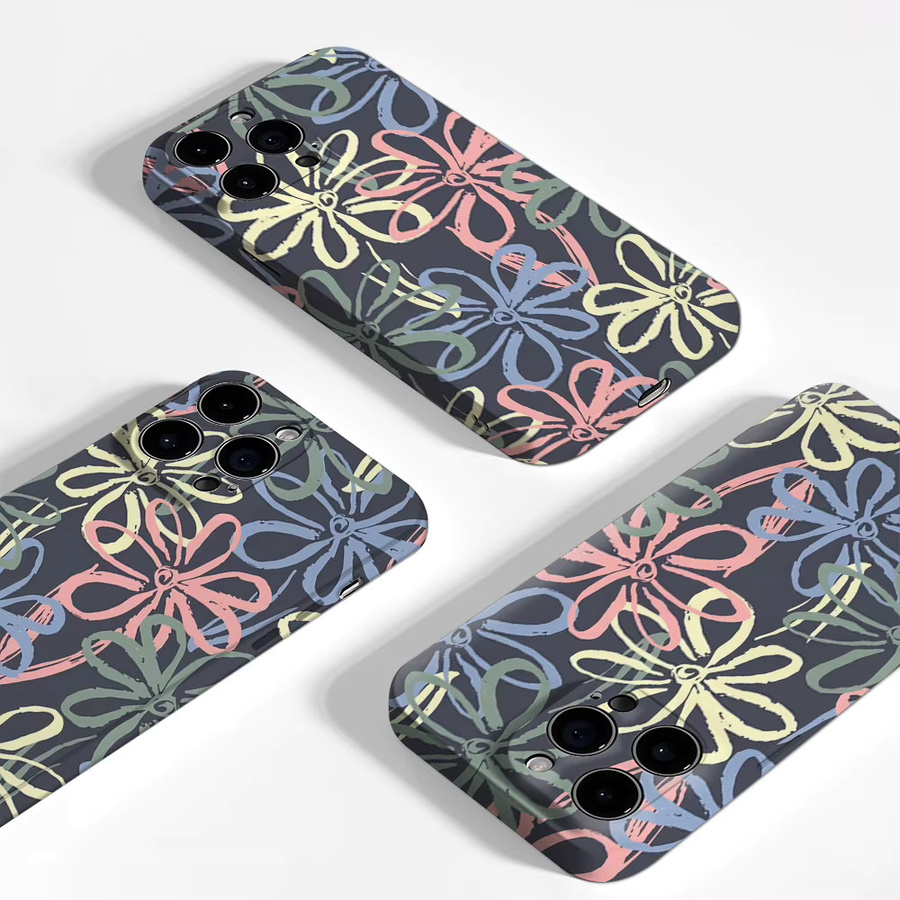Handyhülle Pastellblumen für Apple iPhone 17 16 15 14 13 12 11 Pro Max Plus mit doppelschichtiger Rückseite in Multicolour - Bild 2