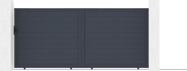 Casanoov Elektrisches Schiebetor Eiger aus Aluminium mit Schiebetorantrieb Ranger C300, Farbe: Anthrazit/Grau, B/H: 400 x 180 cm - Bild 1