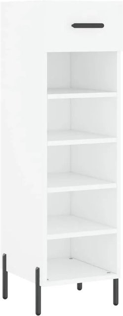 vidaXL Schuhschrank in Weiß im industriellen Stil aus Holzwerkstoff und Eisen, B/T/H: 30 x 35 x 105 cm - Bild 1