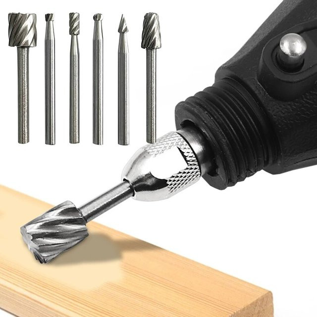 WIDEEP 6-teiliges High-Speed Stahl Schleifset für Holzbearbeitung und DIY zum Polieren und Trimmen mit elektrischem Werkzeug - Bild 1