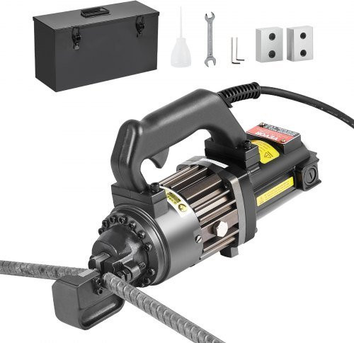 VEVOR Elektrischer Hydraulischer Bewehrungsschneider, 1000W Tragbarer Baustahlschneider für bis zu 16mm Bewehrungsstahl, Schwarz RC-16 - Bild 1