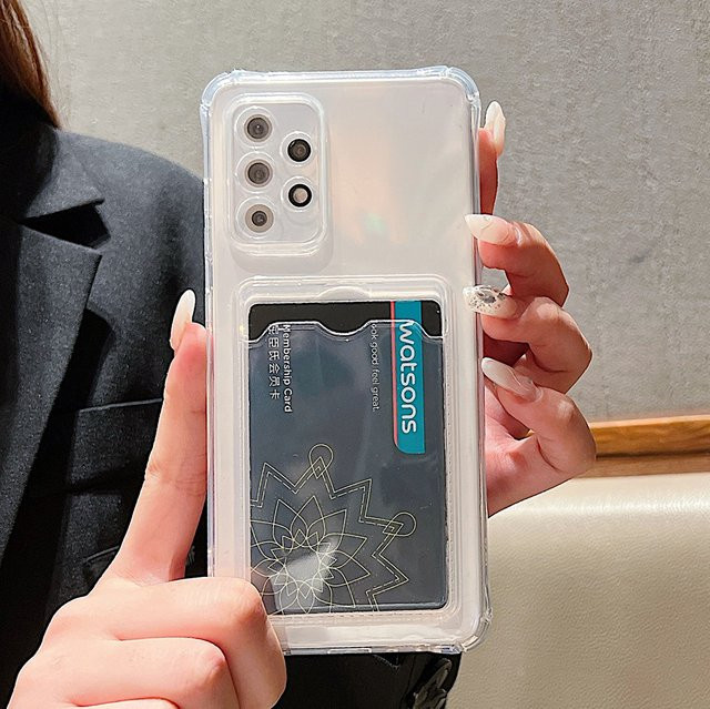Transparente Handyhülle mit Kartenfach für Xiaomi Redmi Note und Poco Modelle - Bild 1