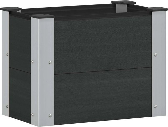 vidaXL Hochbeet aus WPC und Aluminium in Schwarz, B/T/H: 50 x 30 x 36 cm - Bild 1