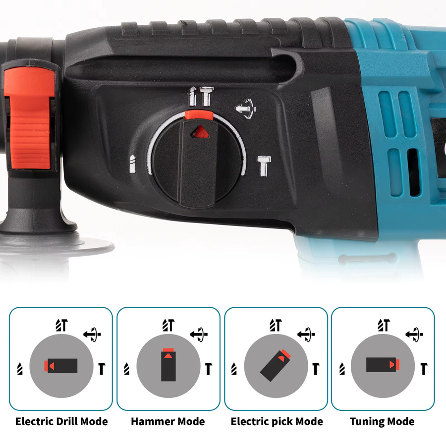 Makita LXT Akku-Schlagbohrmaschine mit bürstenlosem Motor, 26mm Multifunktions-Bohrhammer, Blau, passend für 18V Akkus - Bild 5