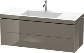 Duravit L-Cube Waschtischunterschrank c-bonded, wandhängend, Grau Hochglanz, B: 120 cm, T: 48 cm, H: 50 cm - Bild 1
