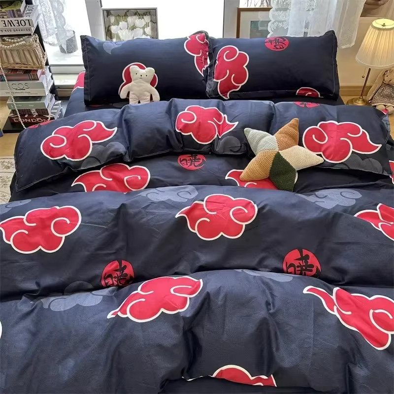 Bandai Naruto Akatsuki Bettwäsche Set mit Anime Druck in Schwarz für Kinder - Bild 2