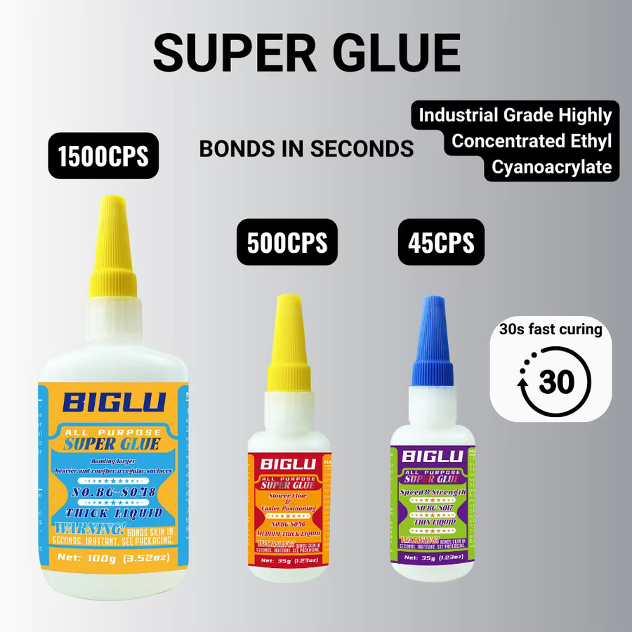 BIGLU Superkleber flüssig, transparent, Allzweck-CA-Kleber für Kunststoff, Holz, Metall und PVC - Bild 3