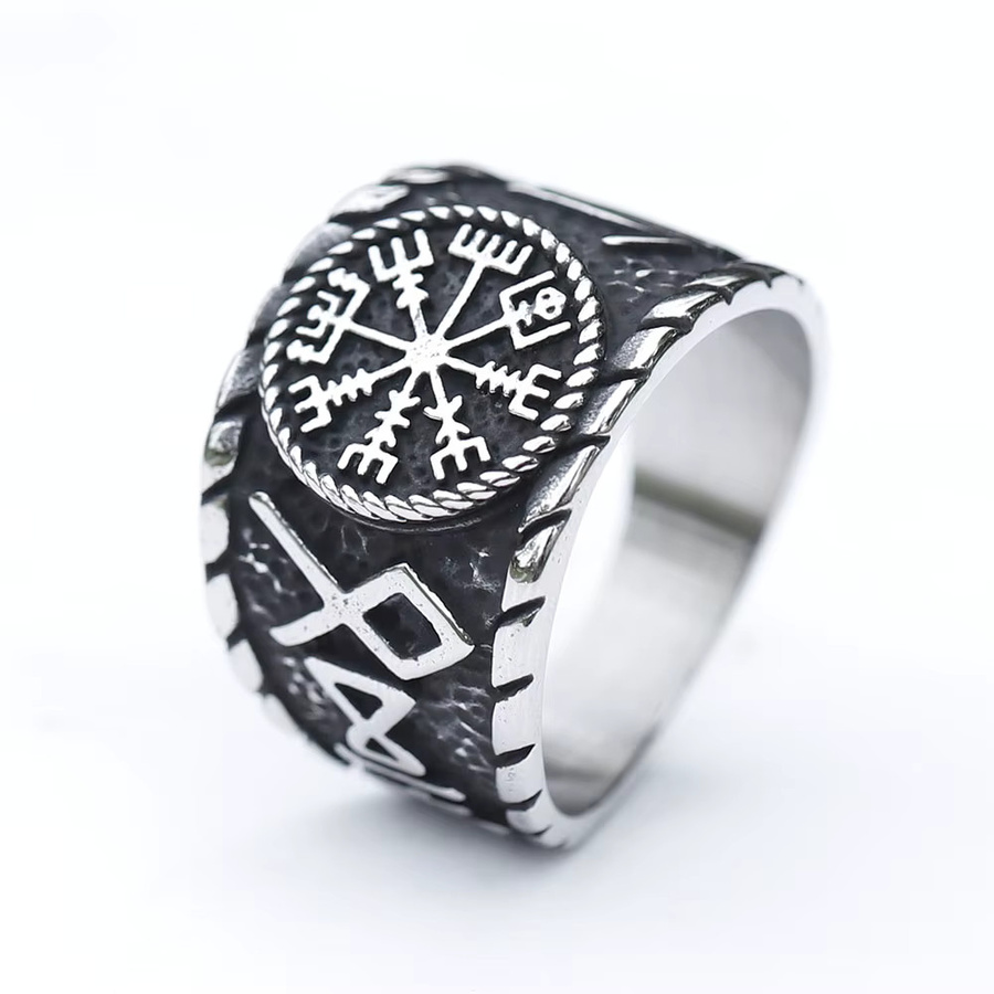 Wikinger-Ring Edelstahl, Vintage, Silber, Herren - Bild 3